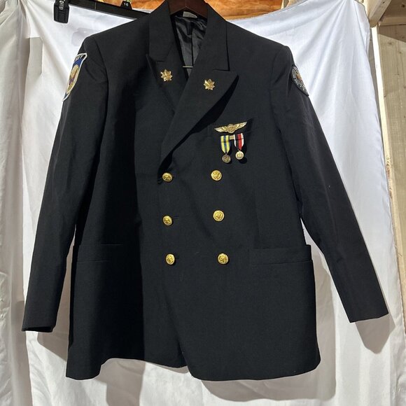 US Navy ROTC Blazer - 40 Short Naval ROTC with Patches, Rank and Badges - Picture 1 of 9